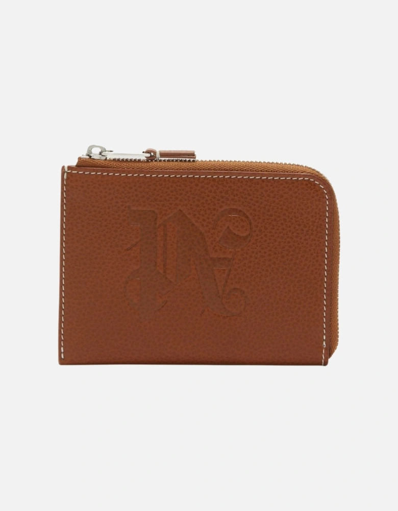 Pa Monogram Zip Card Holder Brown