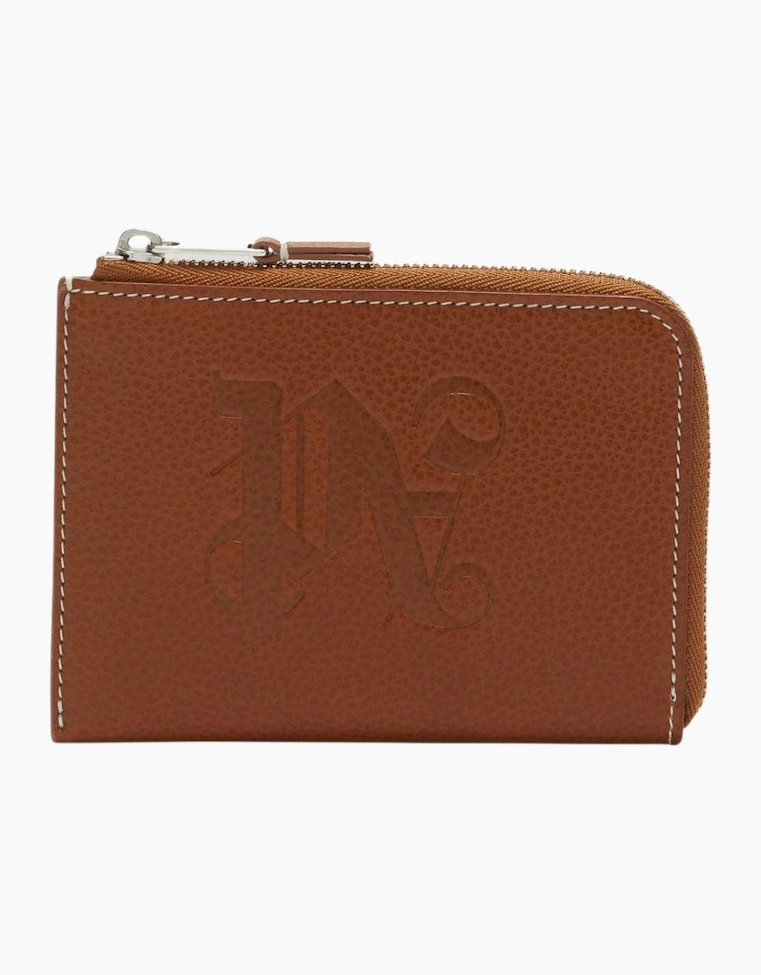 Palm Angels Men's Brown Pa Monogram Zip Card Holder - Size One Size