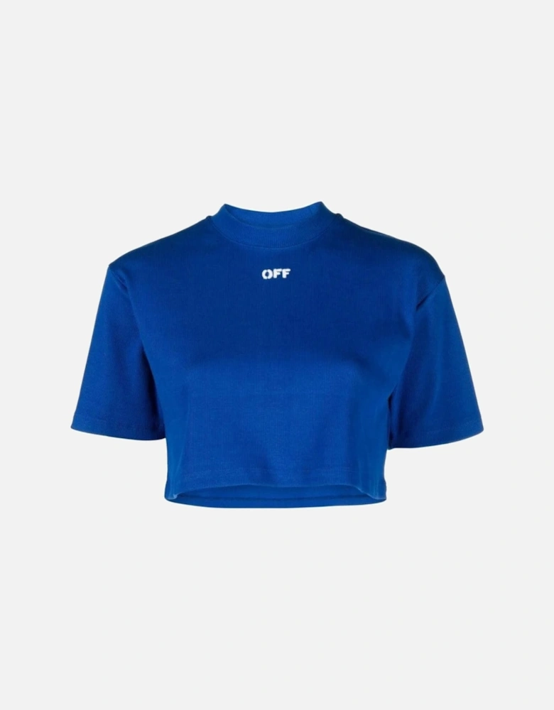 Stamp Ribbed Cropped T-Shirt