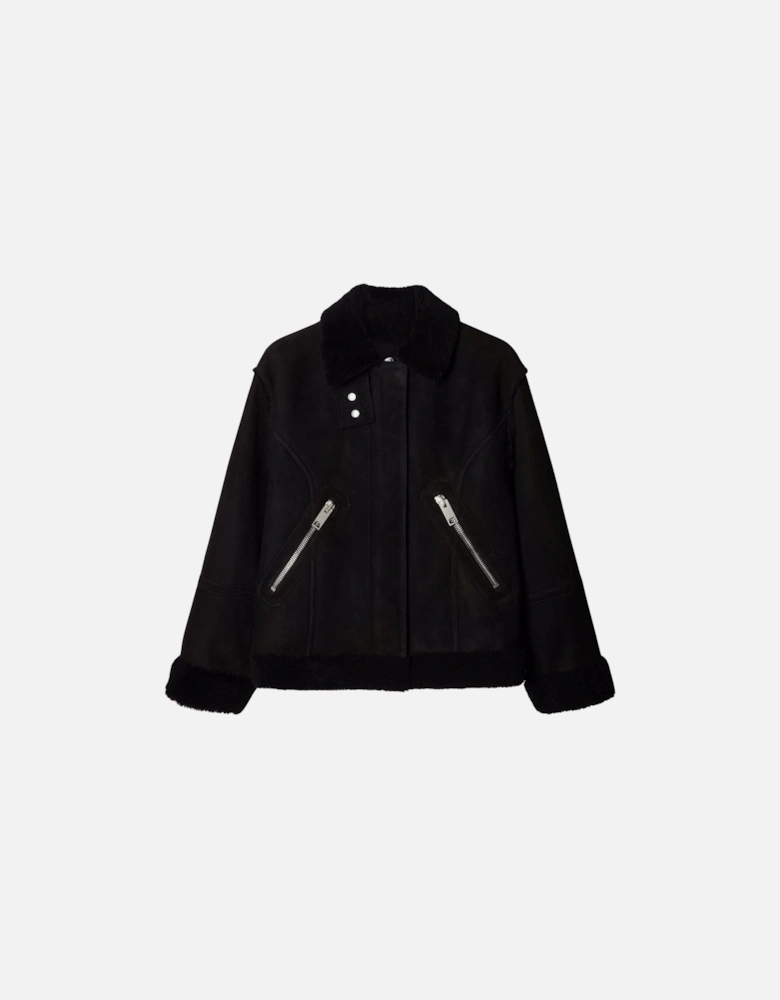 Round Shoulder Shearling Jacket