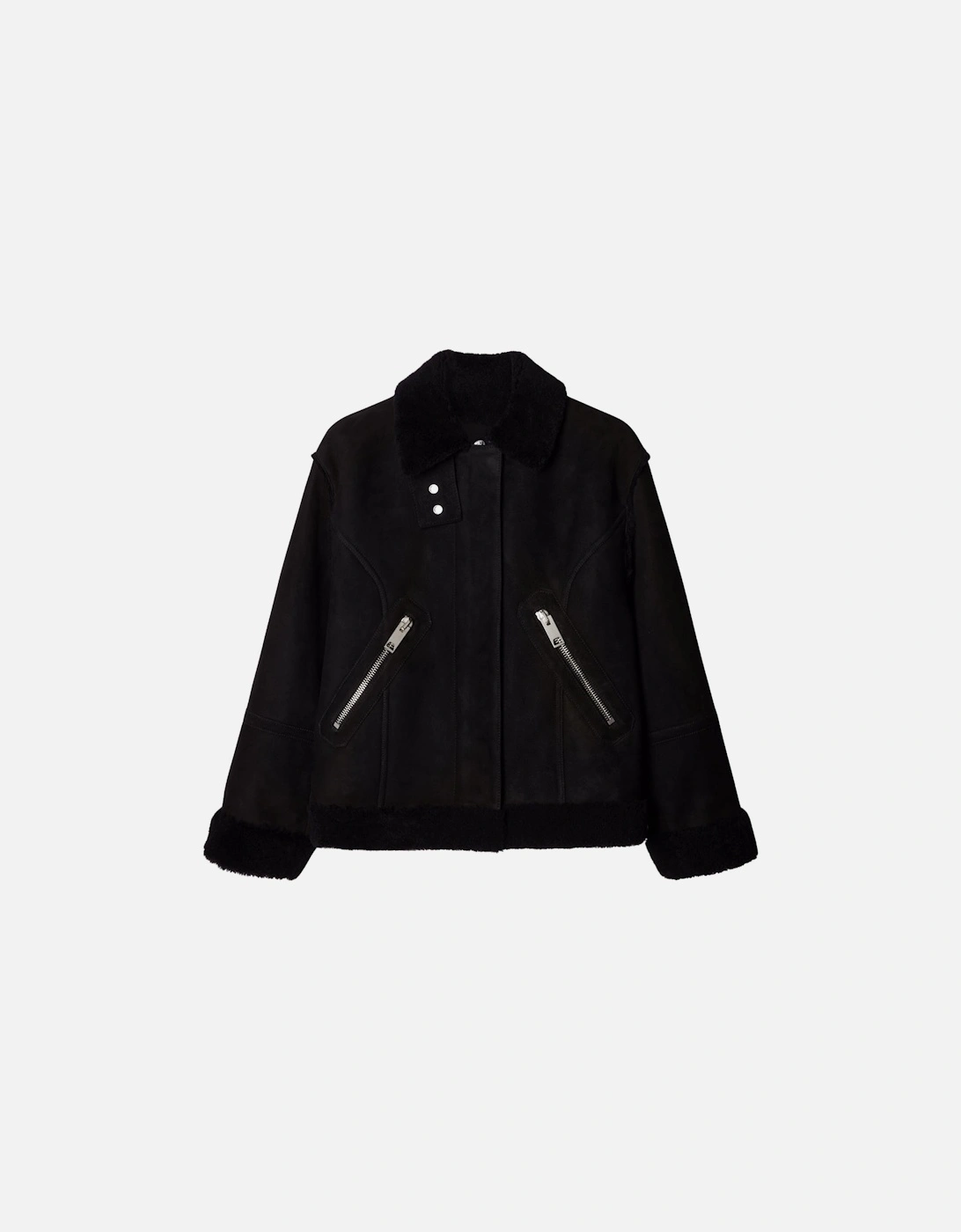 Round Shoulder Shearling Jacket, 6 of 5