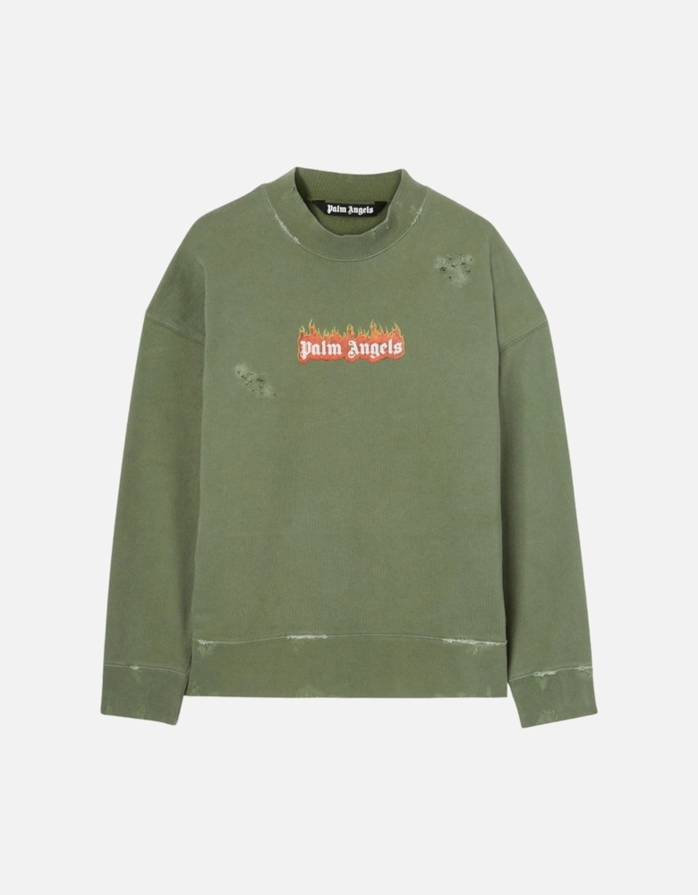 Burning Logo Crewneck Military