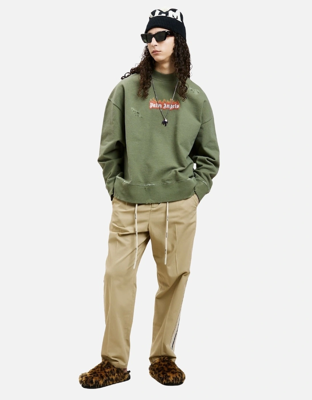 Burning Logo Crewneck Military