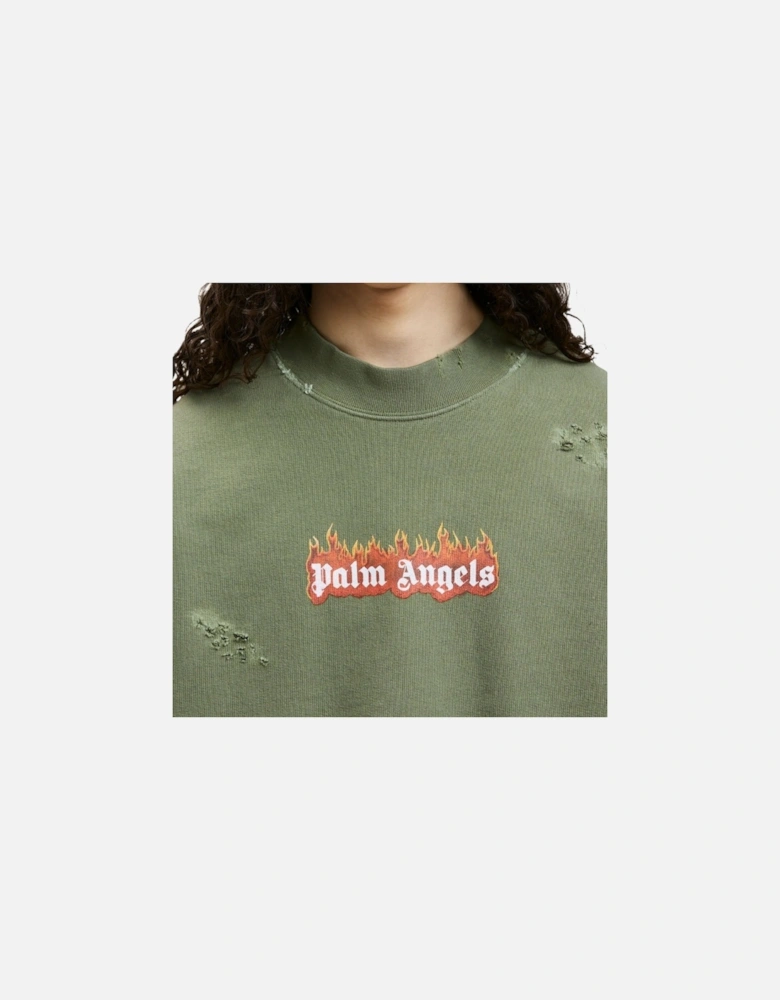 Burning Logo Crewneck Military