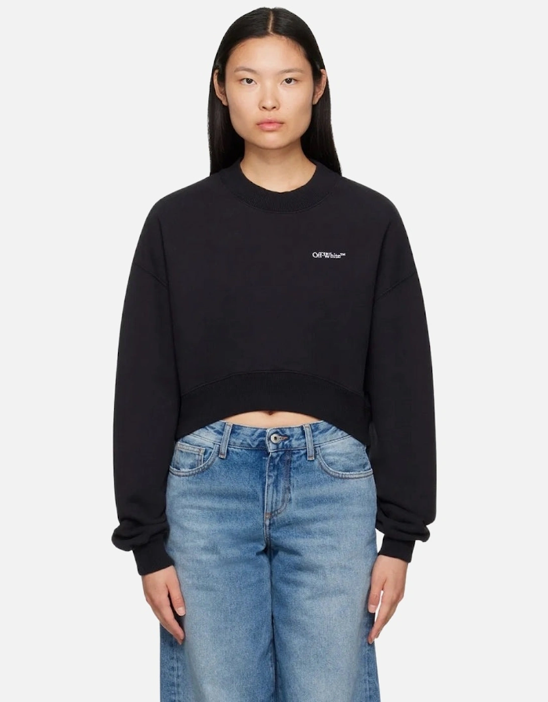 For All Book Cropped Over Crewneck Black