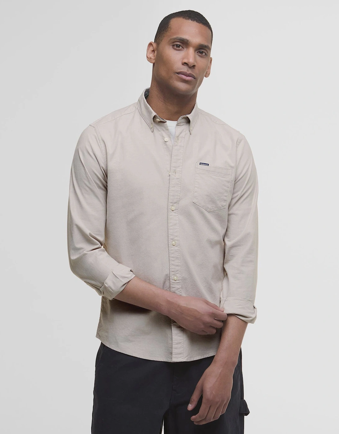 Barbour Marsden Tailored Oxford Shirt - Washed Stone - Grey - Size: LARGE