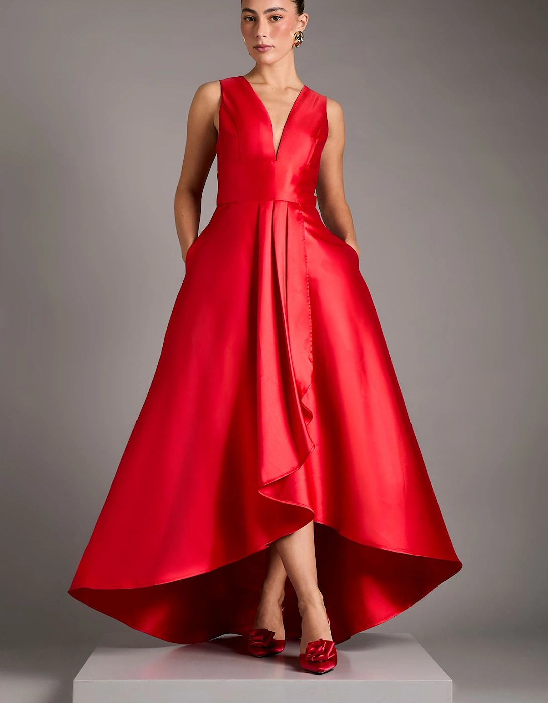 Plunge Waterfall Maxi Dress, 2 of 1