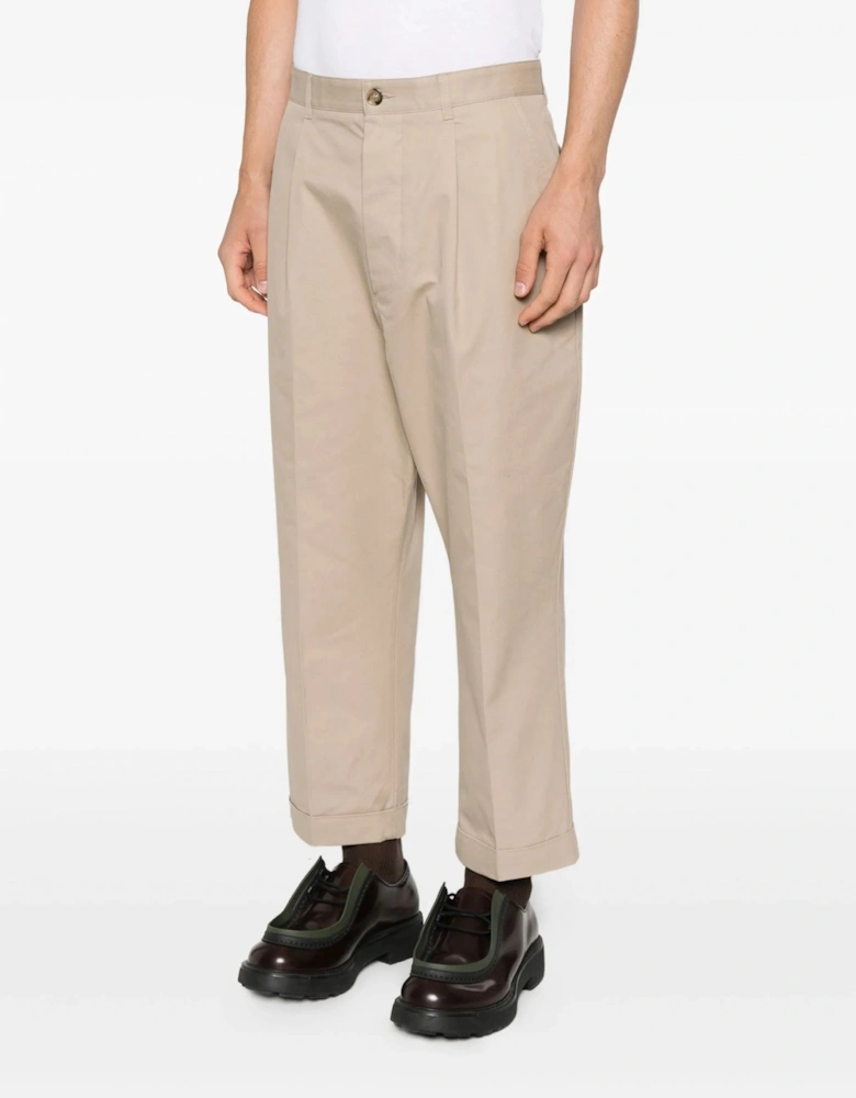 Carrot Oversized Trousers Beige