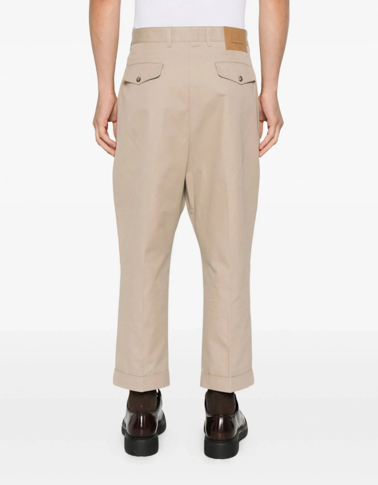 Carrot Oversized Trousers Beige