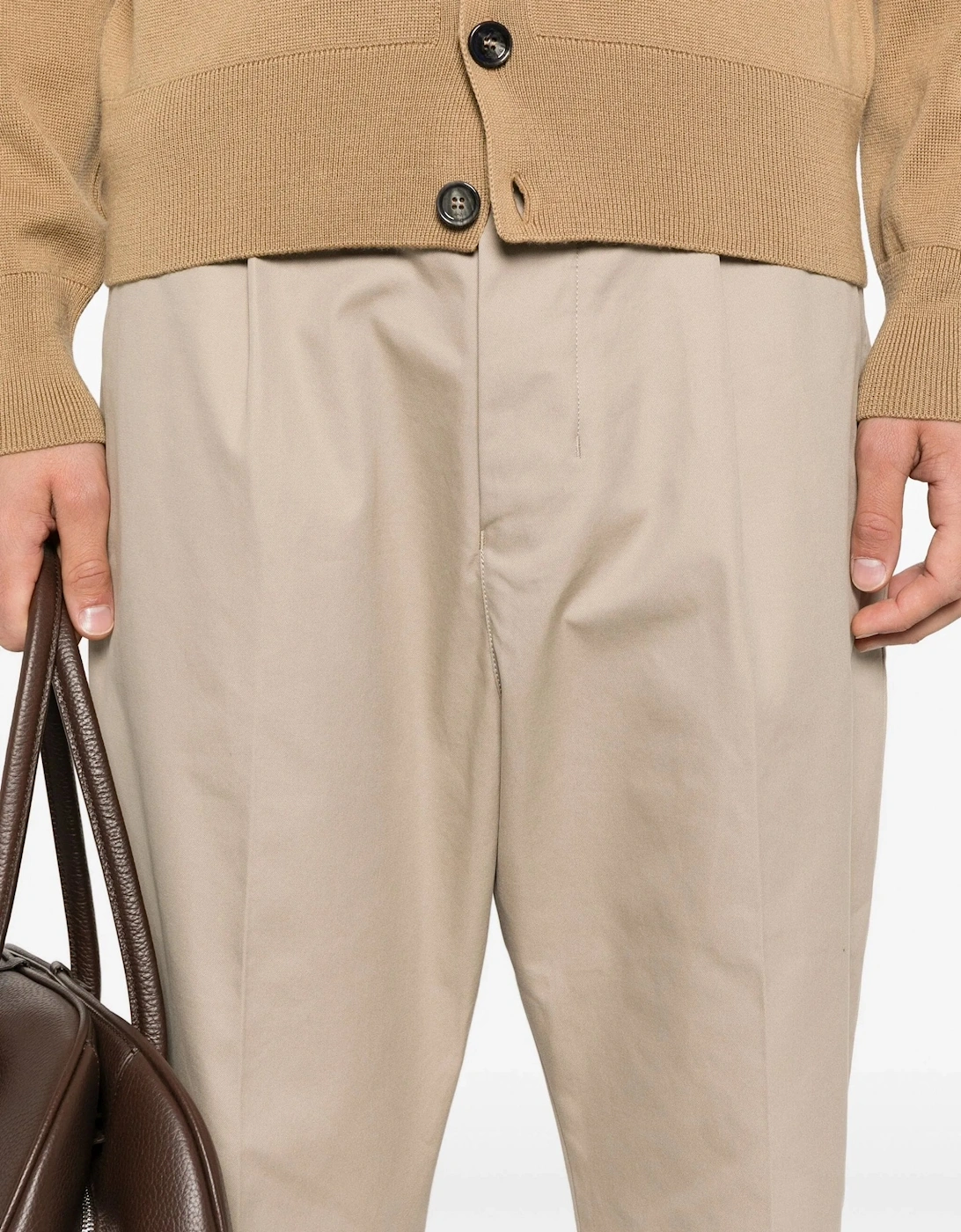 Carrot Oversized Trousers Beige