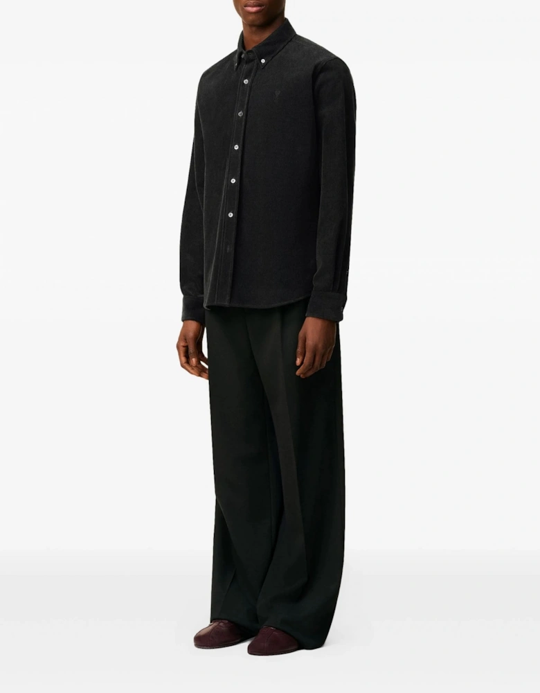 Cotton Corduroy Velvet Shirt Black