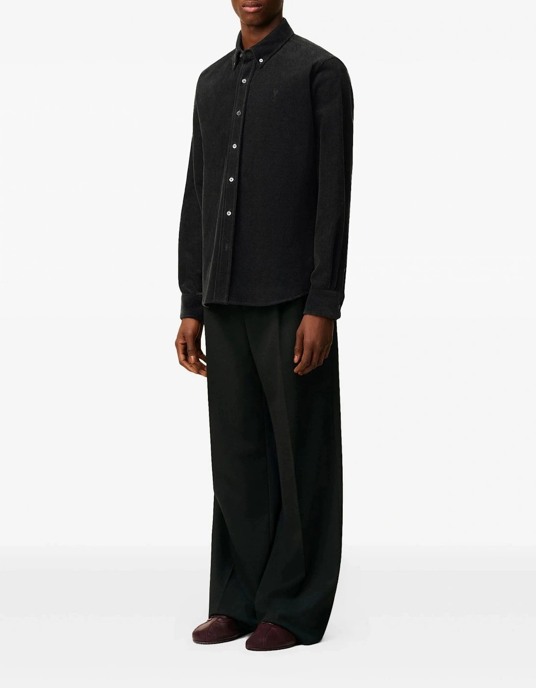 Cotton Corduroy Velvet Shirt Black