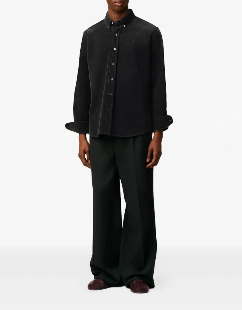 Cotton Corduroy Velvet Shirt Black