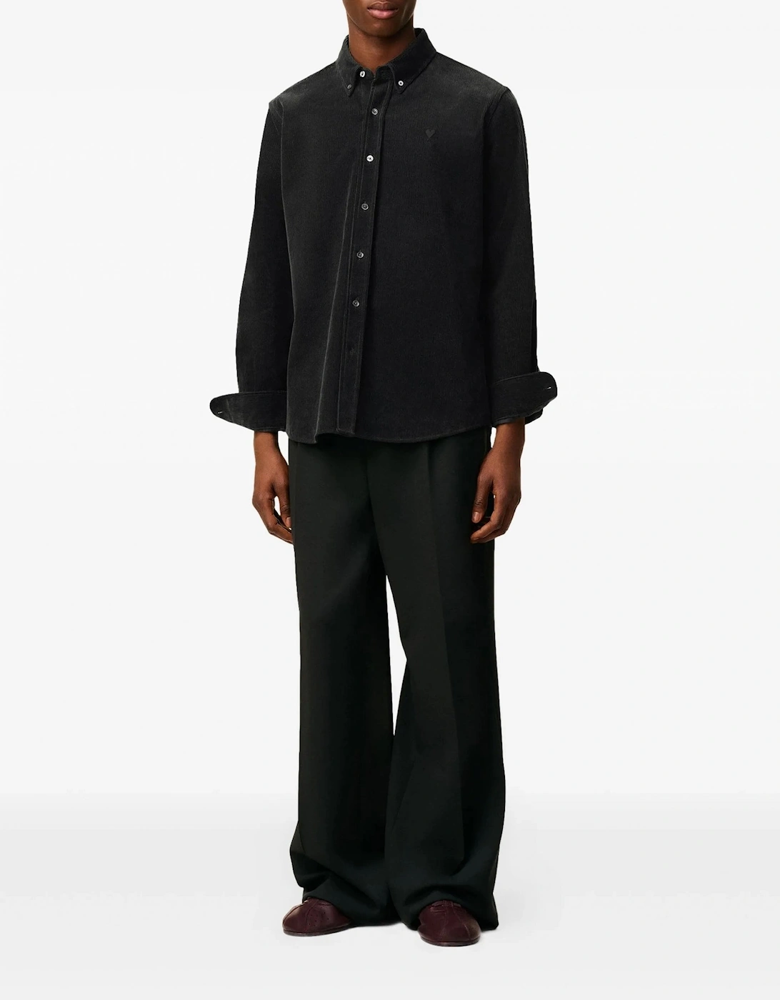 Cotton Corduroy Velvet Shirt Black