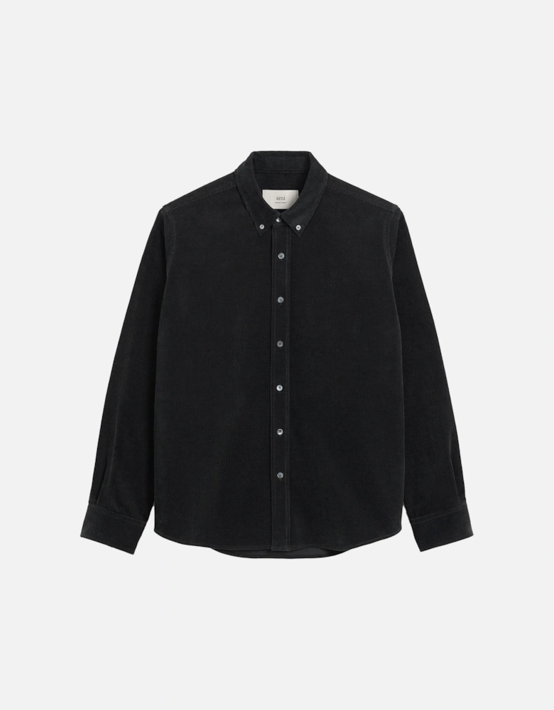 Cotton Corduroy Velvet Shirt Black