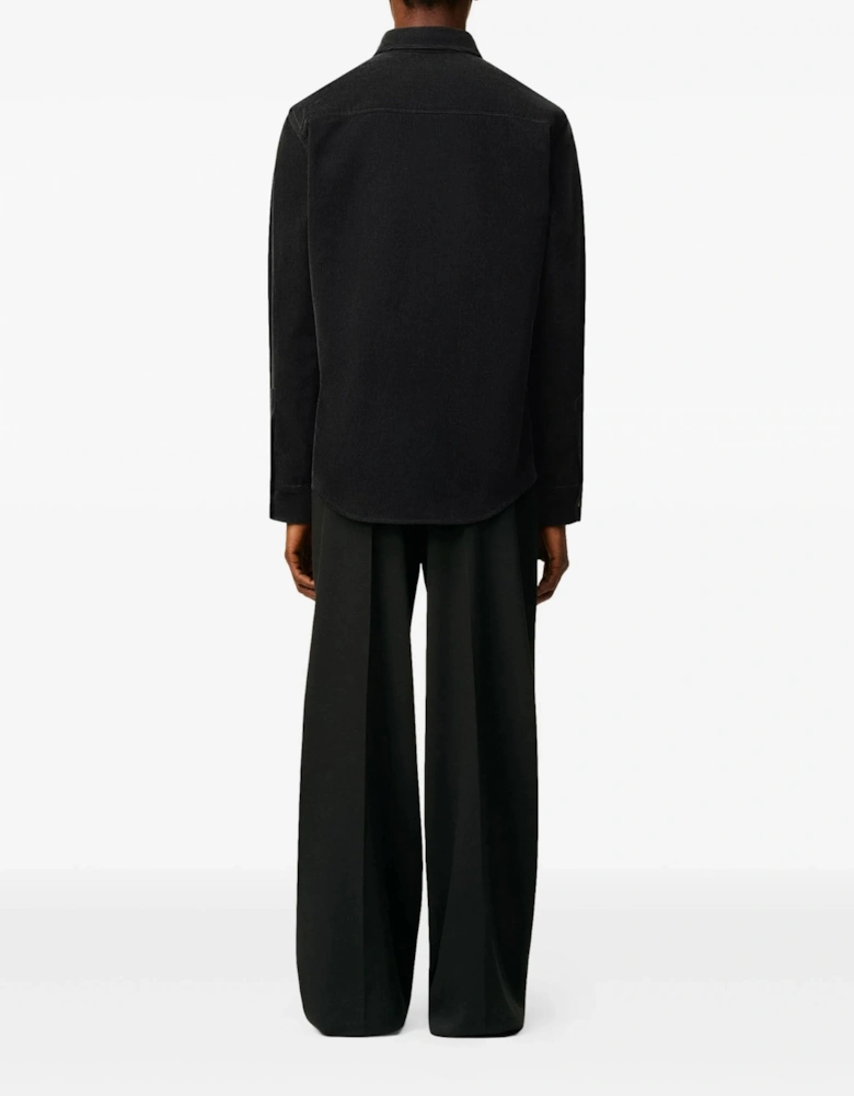 Cotton Corduroy Velvet Shirt Black