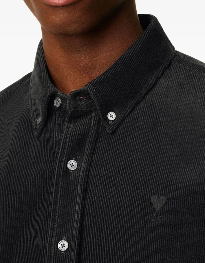 Cotton Corduroy Velvet Shirt Black