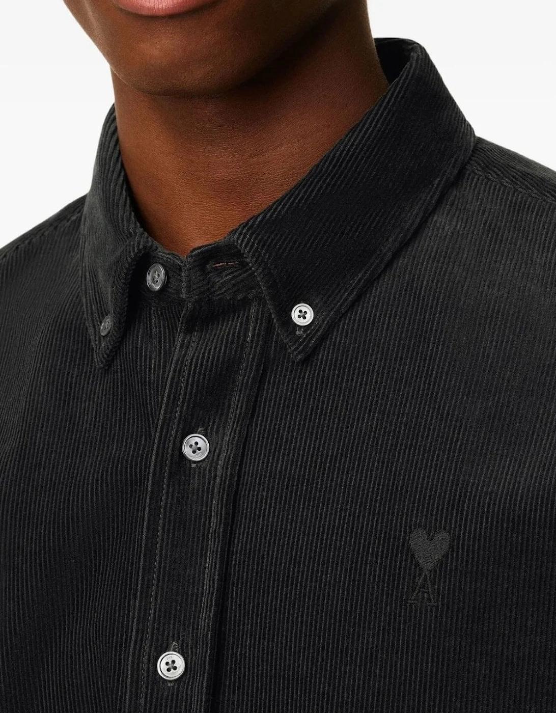 Cotton Corduroy Velvet Shirt Black