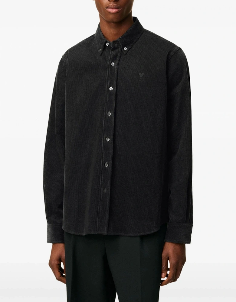 Cotton Corduroy Velvet Shirt Black