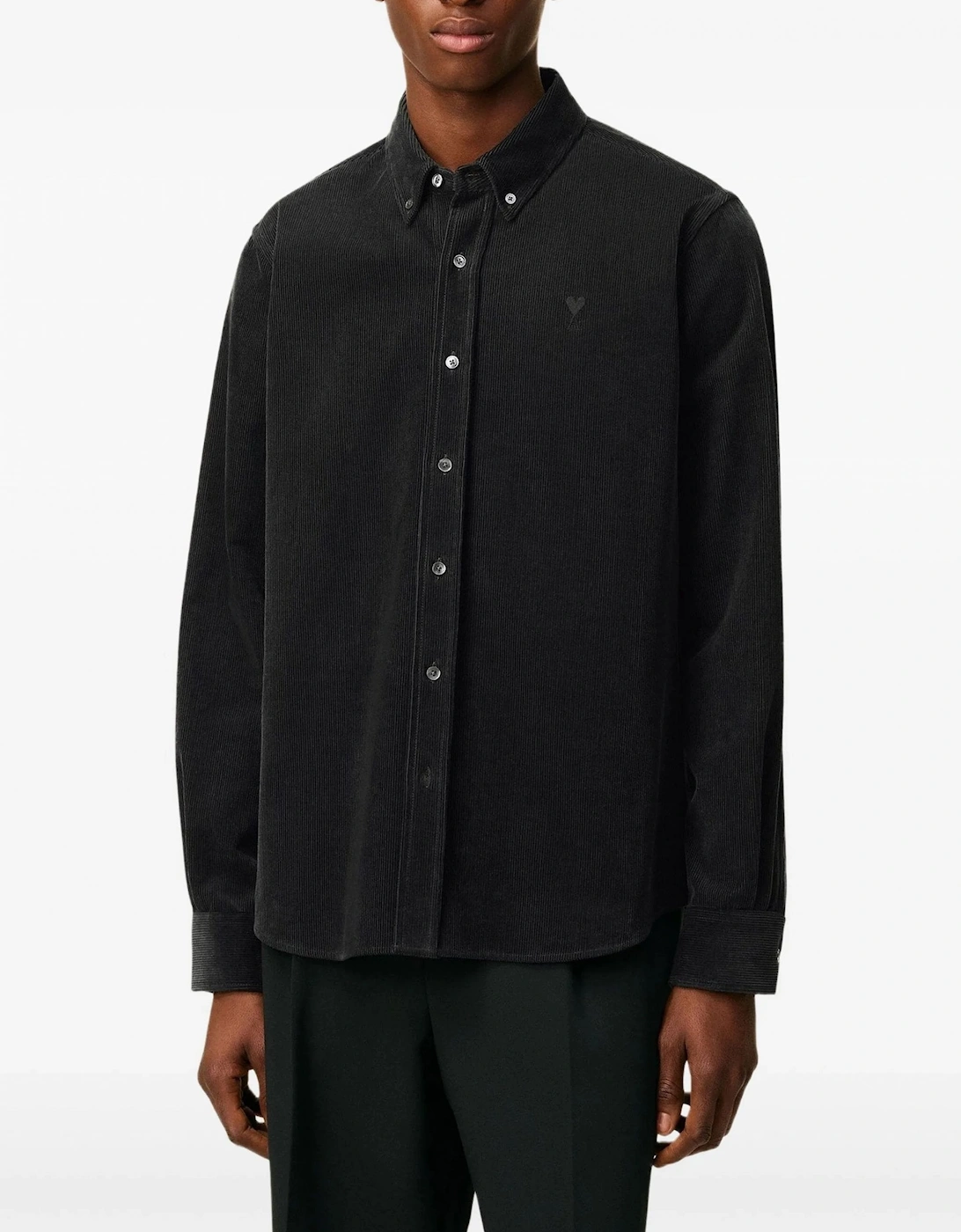 Cotton Corduroy Velvet Shirt Black