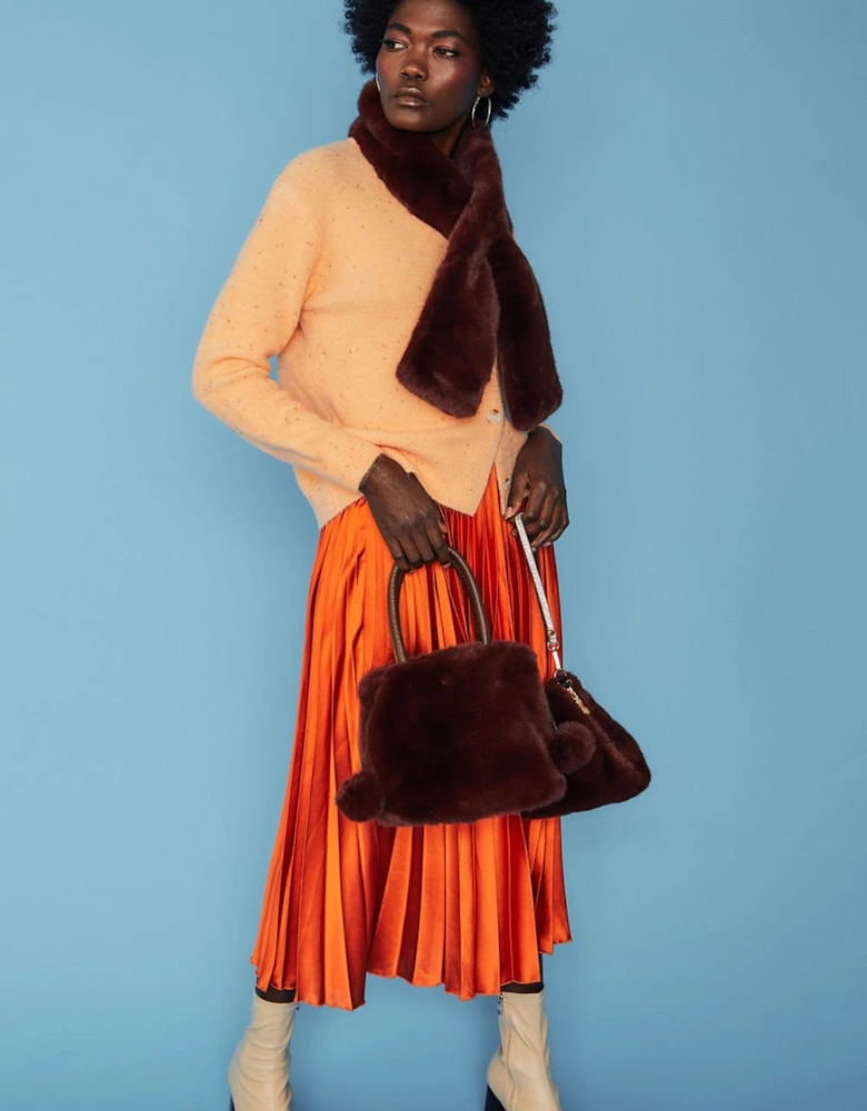 Chocolate Faux Fur Bag