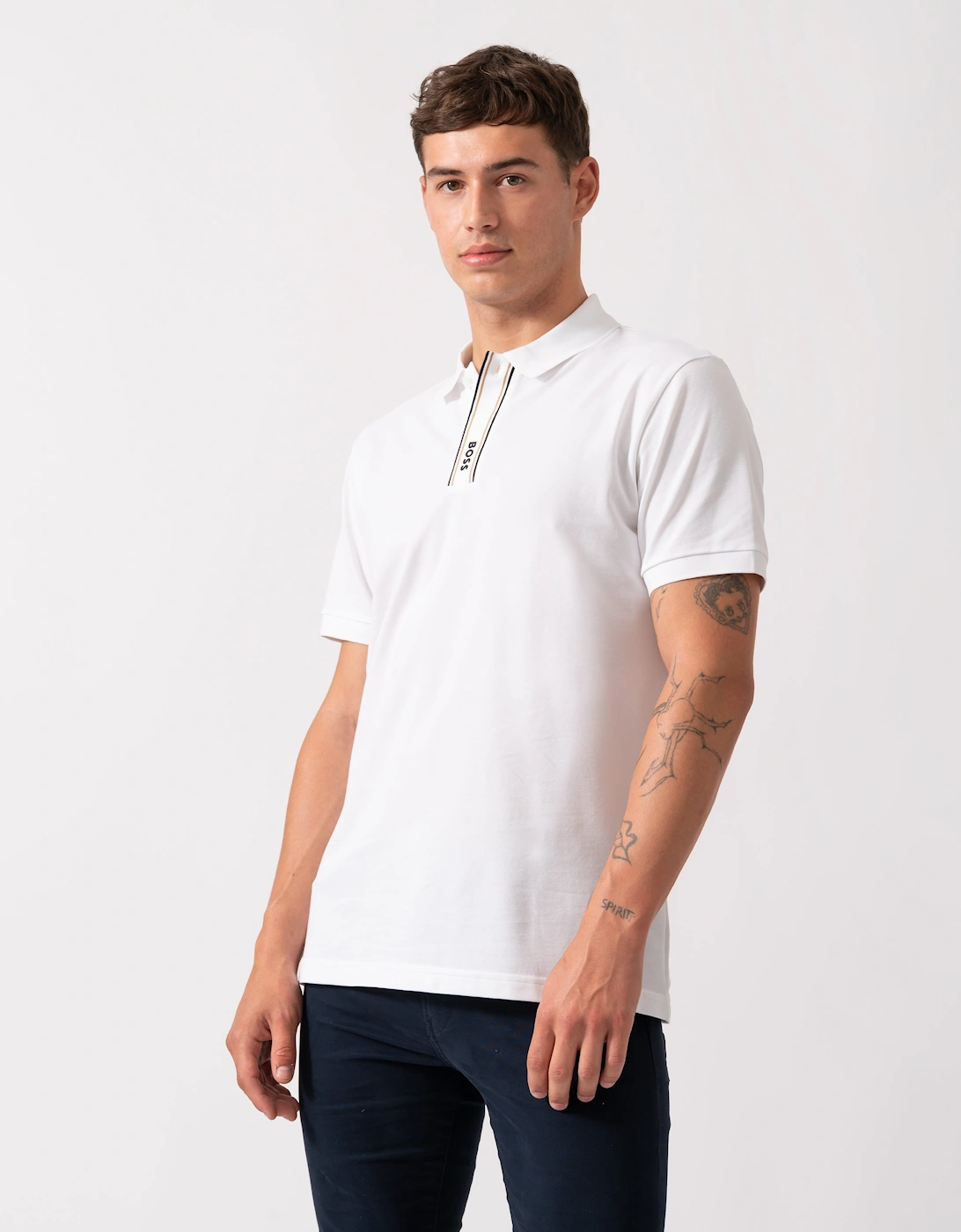 BOSS Green Paddy GOC Mens Polo Shirt - White 100, 2 of 1