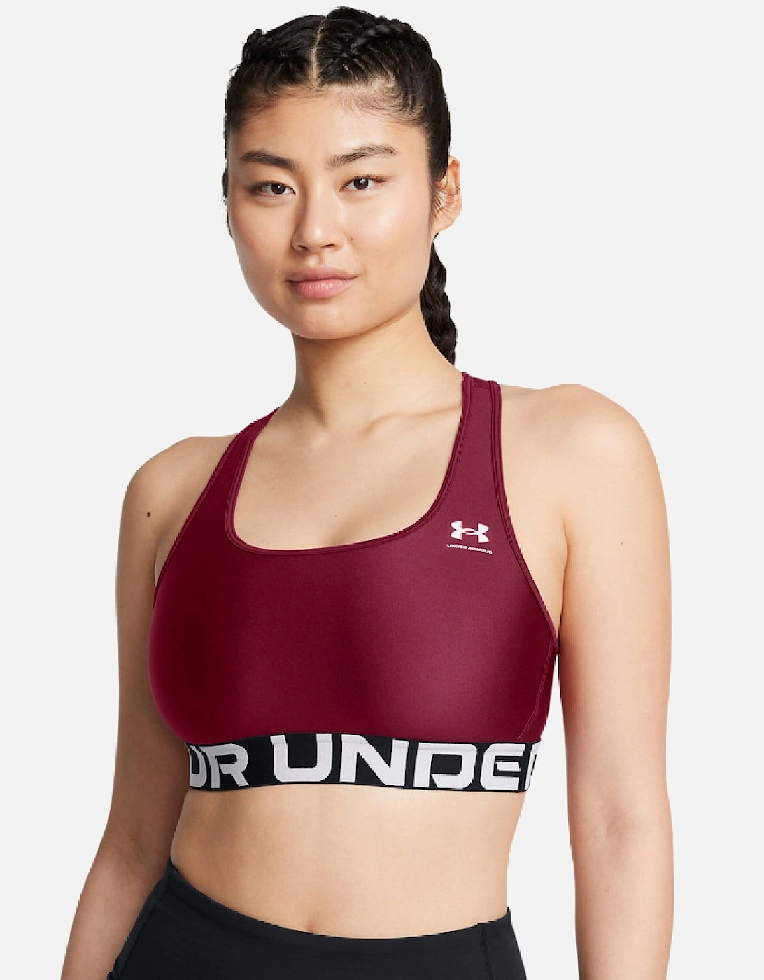 HeatGear Armour Mid Branded Sports Bra, 5 of 4