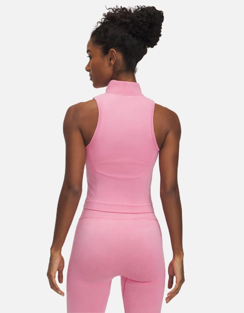 Vanish Seamless Washed Sleeveless Zip Top