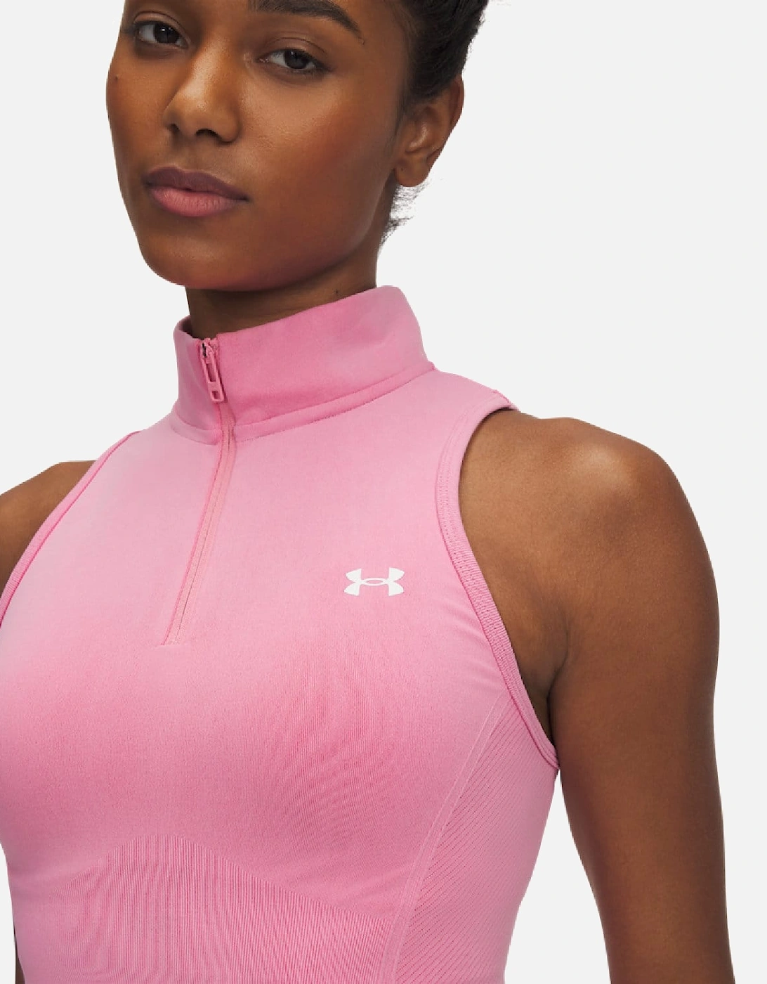 Vanish Seamless Washed Sleeveless Zip Top