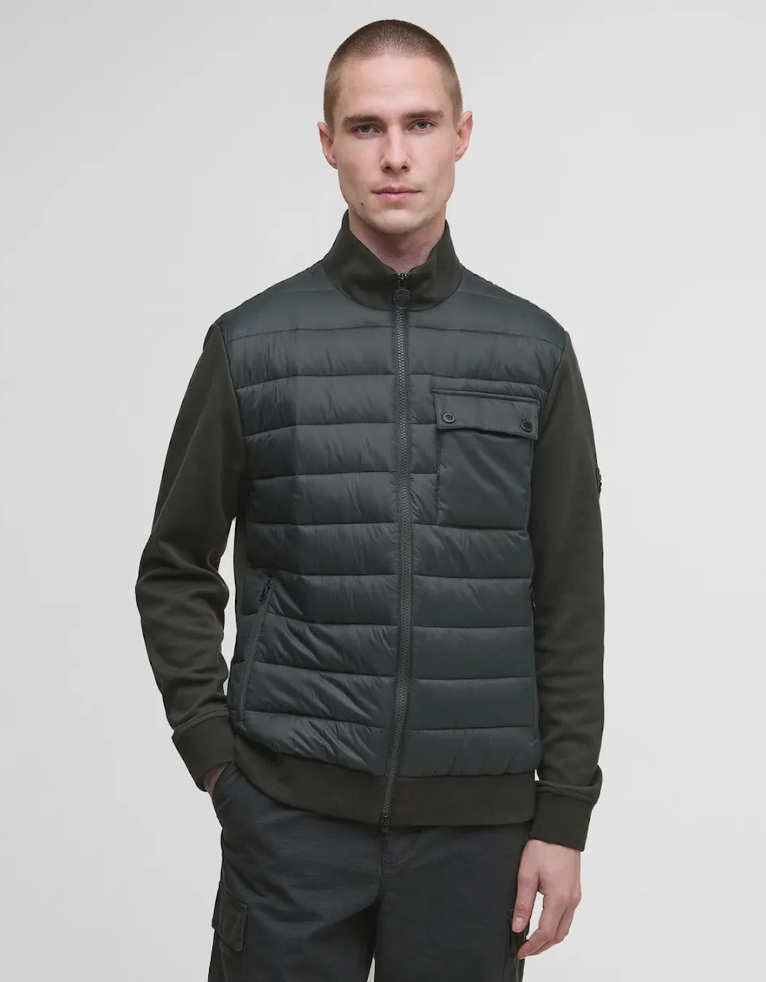 Heysham Quilted Sweatshirt Jacket - Black, 8 of 7
