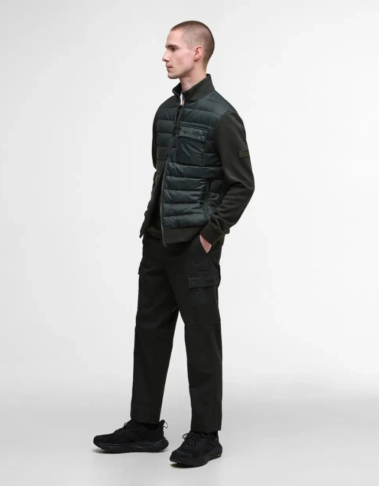 Heysham Quilted Sweatshirt Jacket - Black