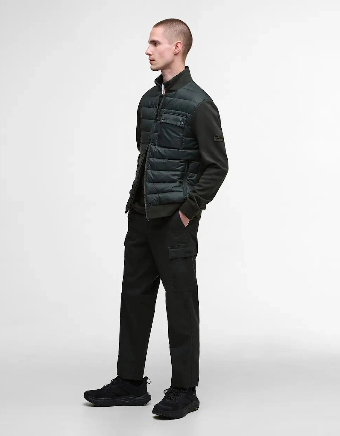 Heysham Quilted Sweatshirt Jacket - Black