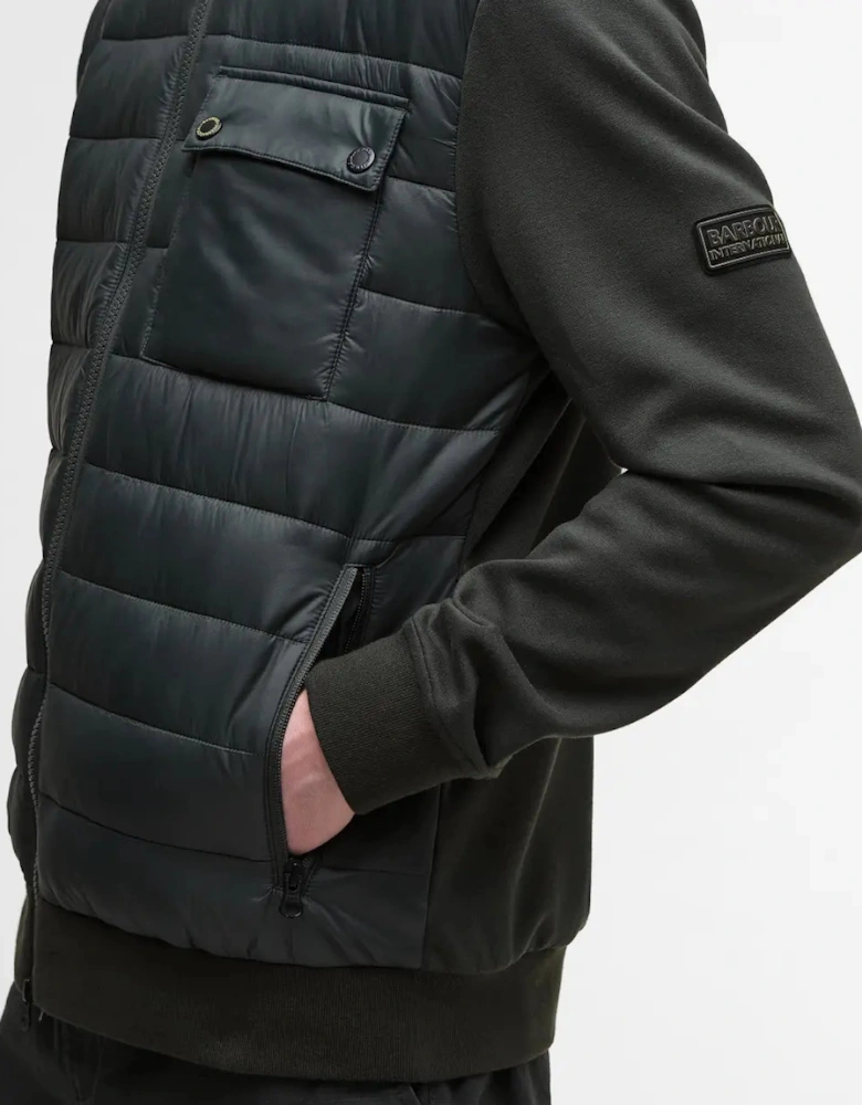Heysham Quilted Sweatshirt Jacket - Black