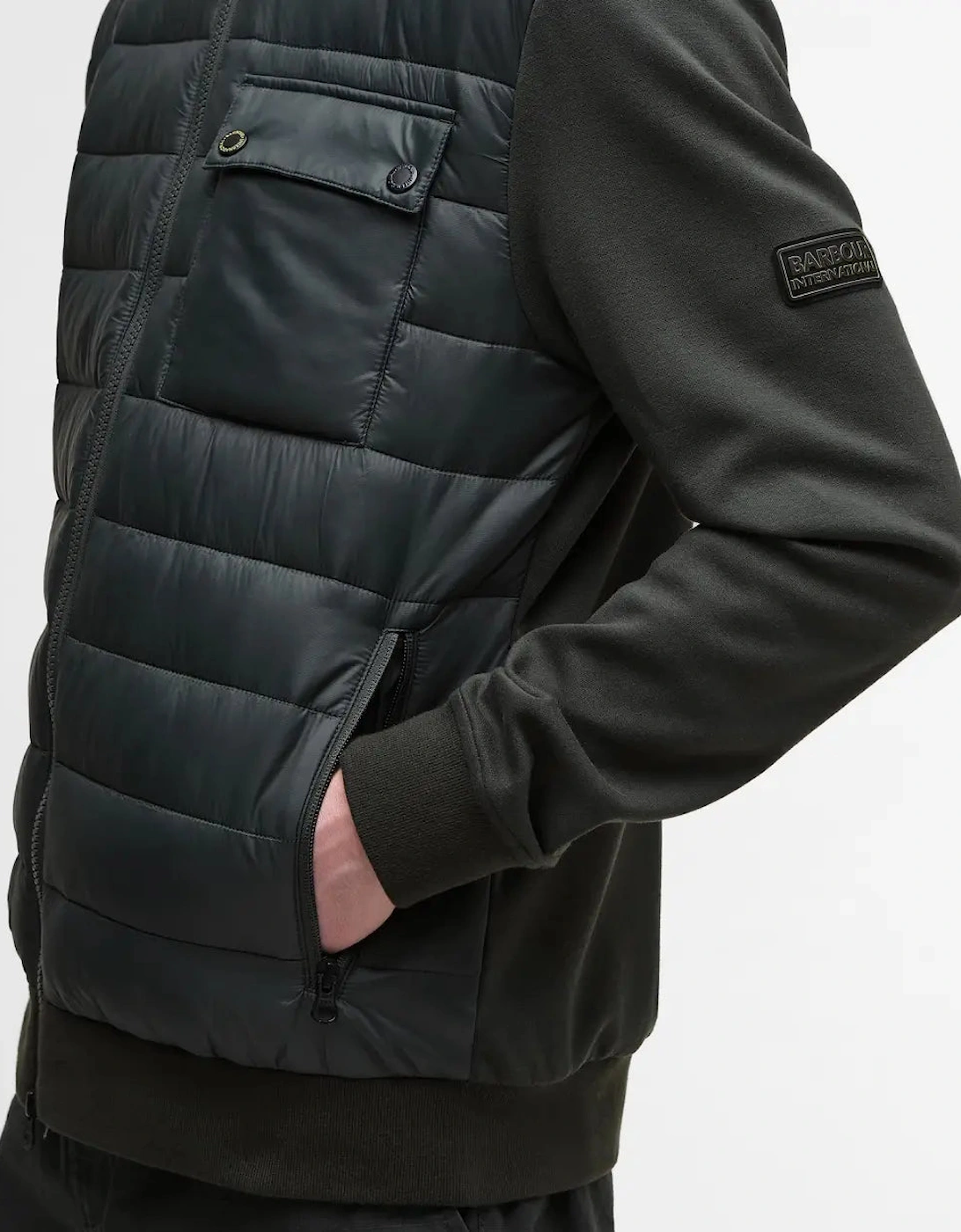 Heysham Quilted Sweatshirt Jacket - Black