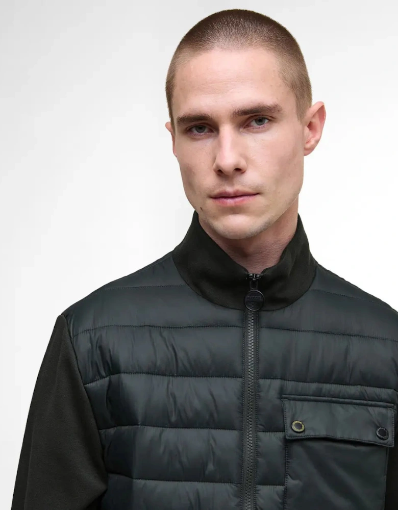 Heysham Quilted Sweatshirt Jacket - Black