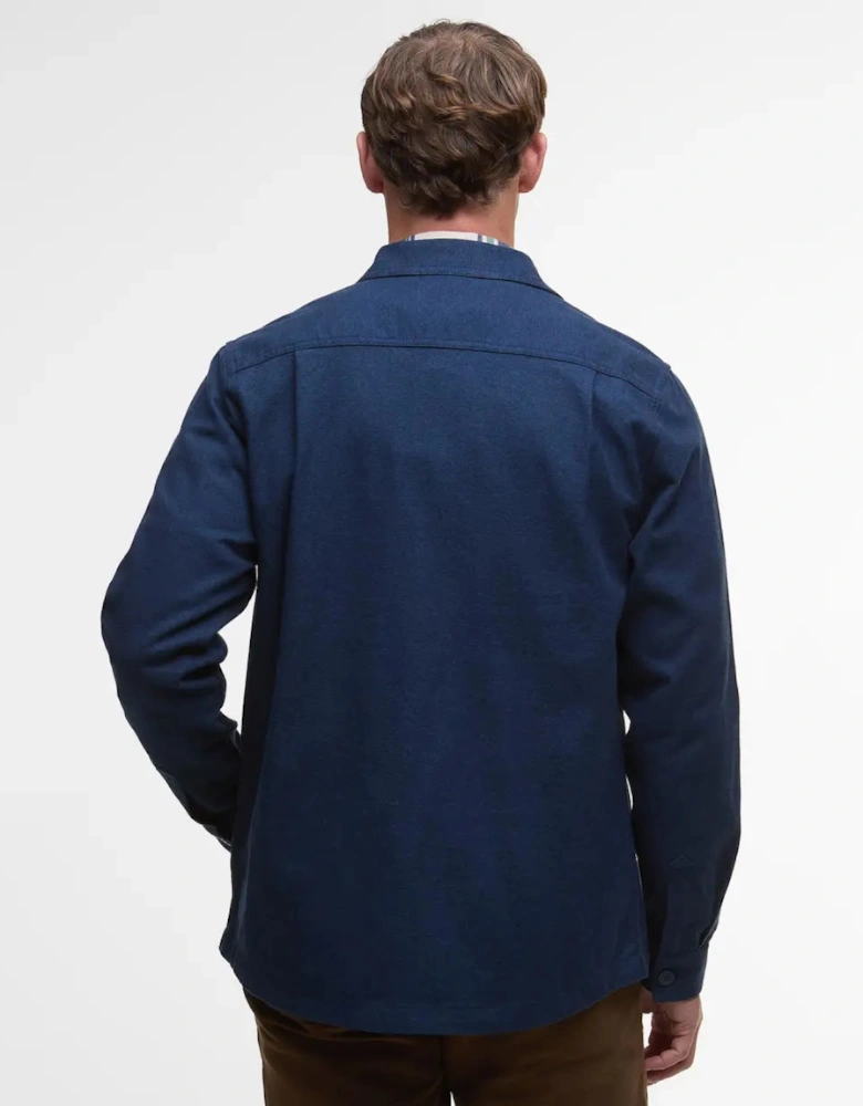 Giles Twill Overshirt - Navy Blue