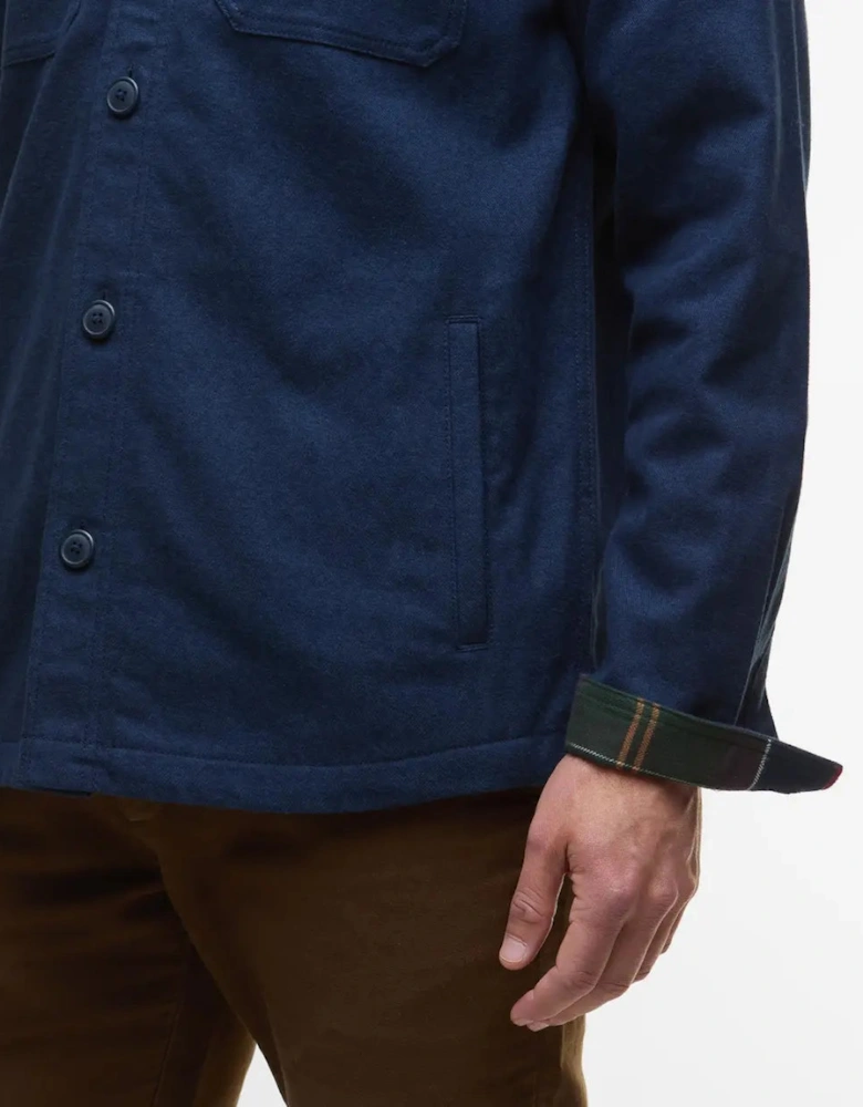 Giles Twill Overshirt - Navy Blue