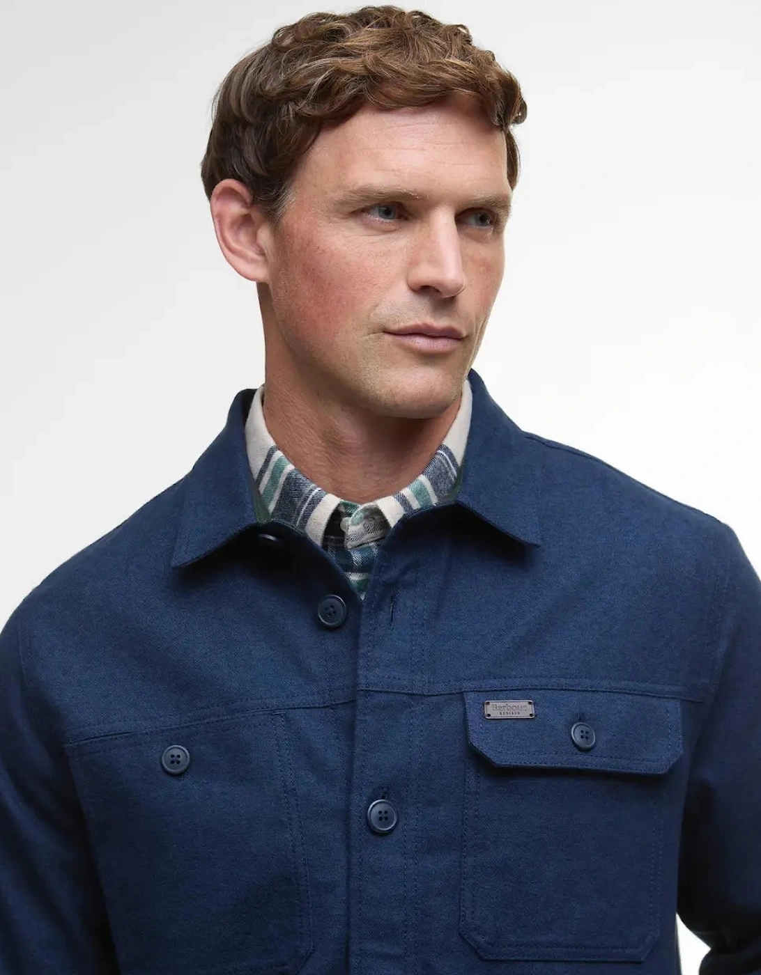 Giles Twill Overshirt - Navy Blue