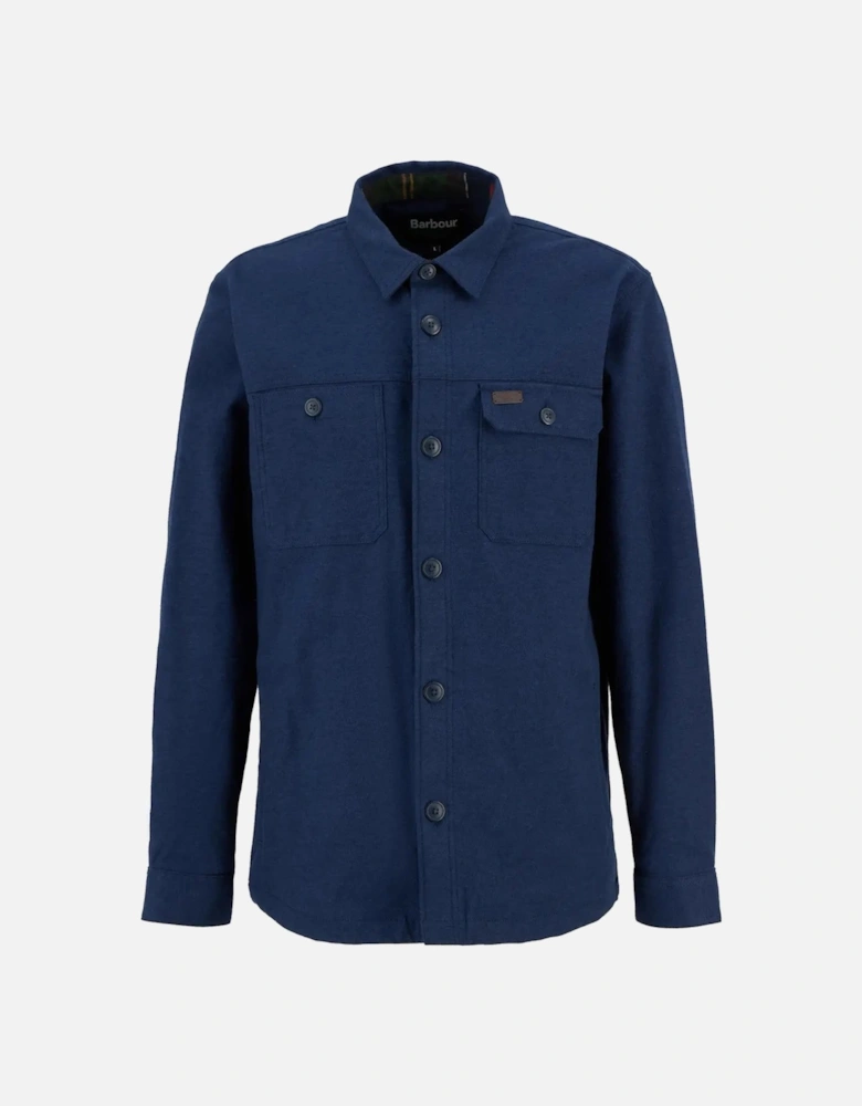 Giles Twill Overshirt - Navy Blue
