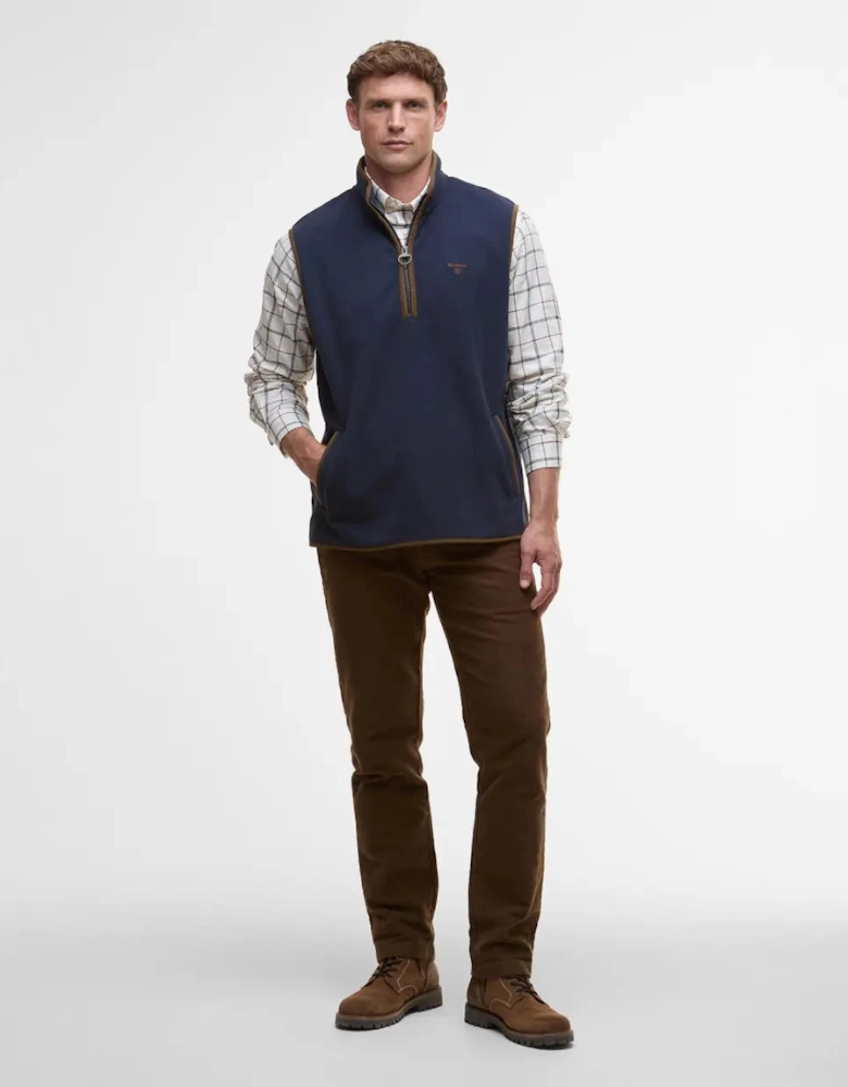 Harwood Half-Zip Fleeced Gilet - Navy Blue