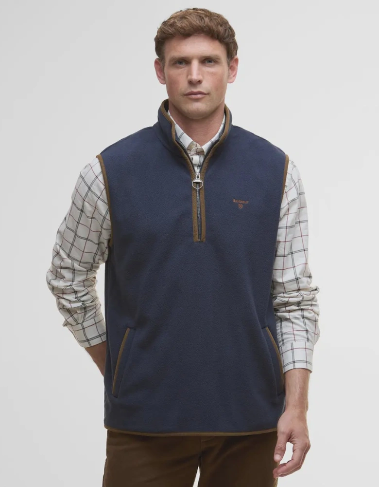 Harwood Half-Zip Fleeced Gilet - Navy Blue