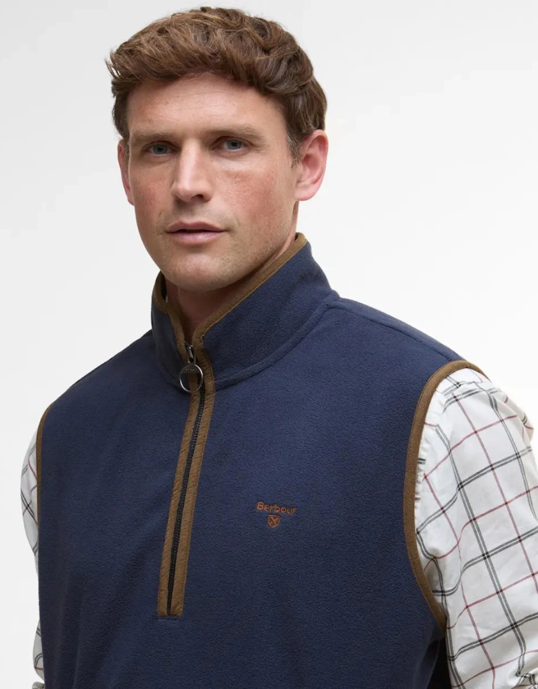 Harwood Half-Zip Fleeced Gilet - Navy Blue