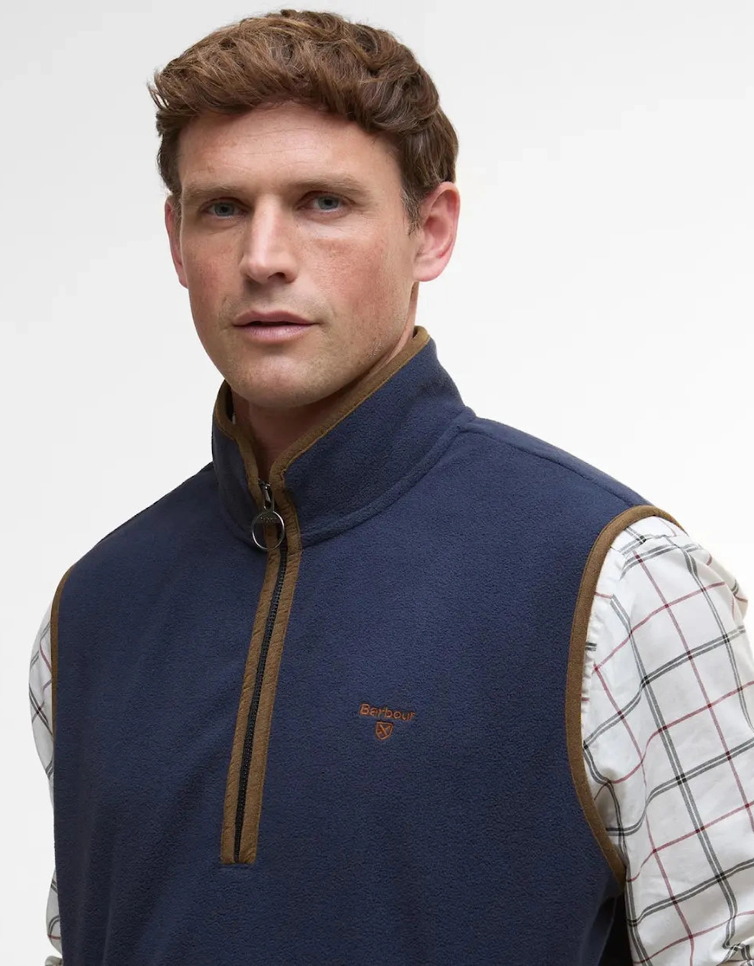 Harwood Half-Zip Fleeced Gilet - Navy Blue