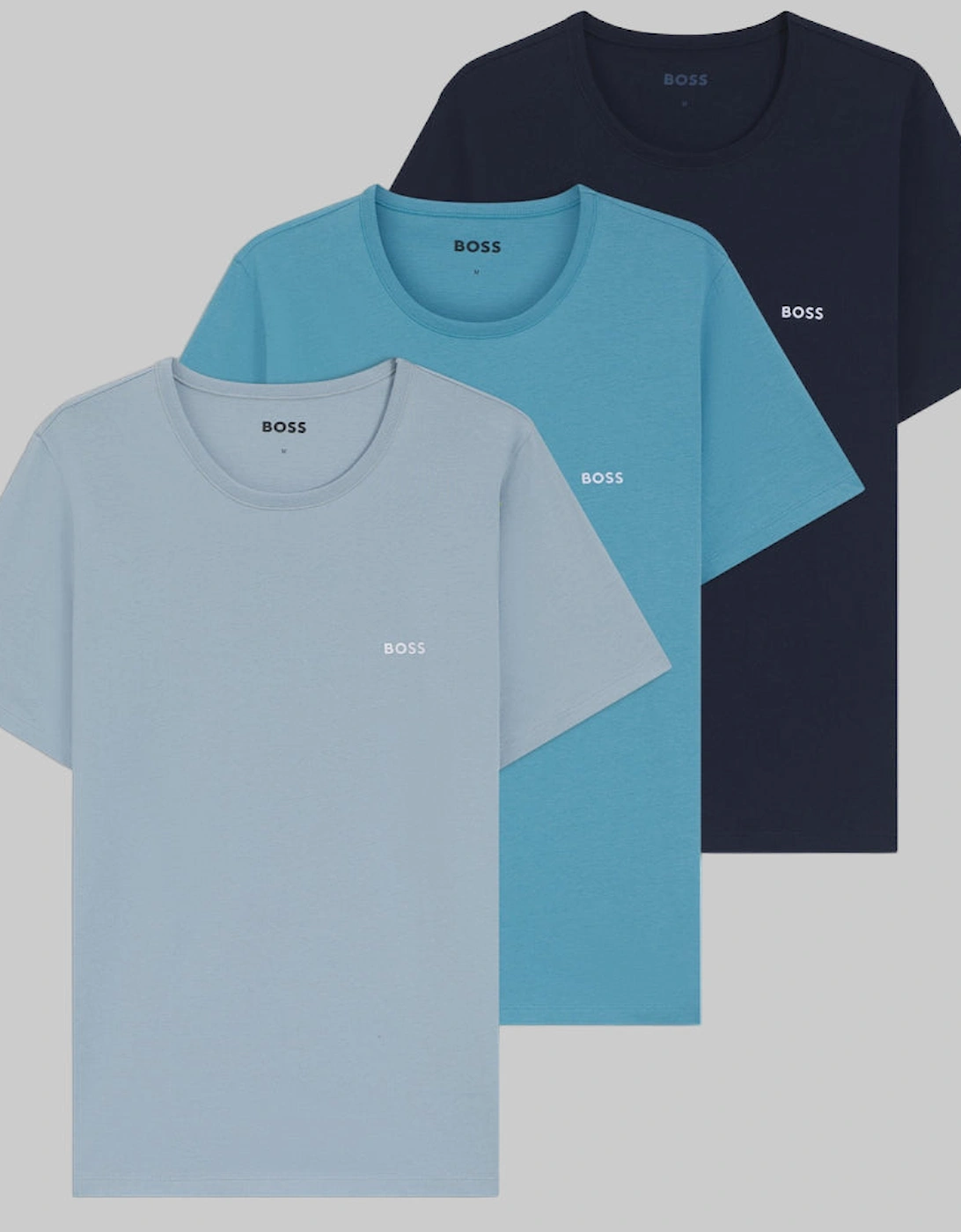 BOSS 3-Pack Classic RN T-Shirts, Blue Mix, 2 of 1