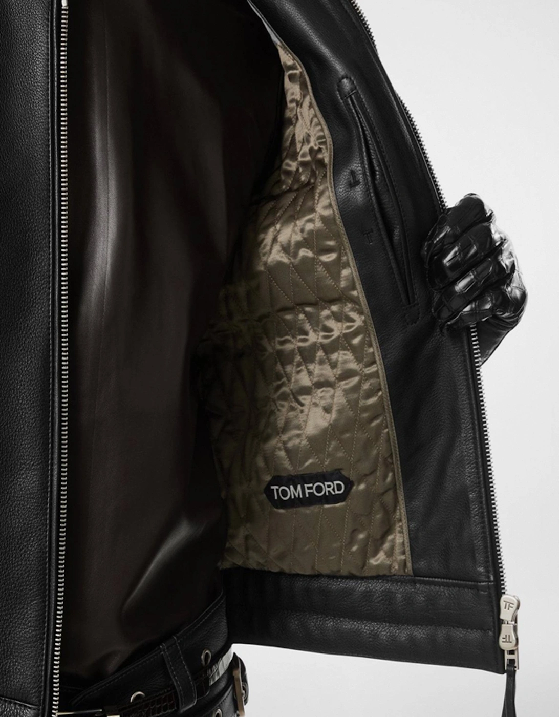GRAIN LEATHER ZIP BIKER JACKET