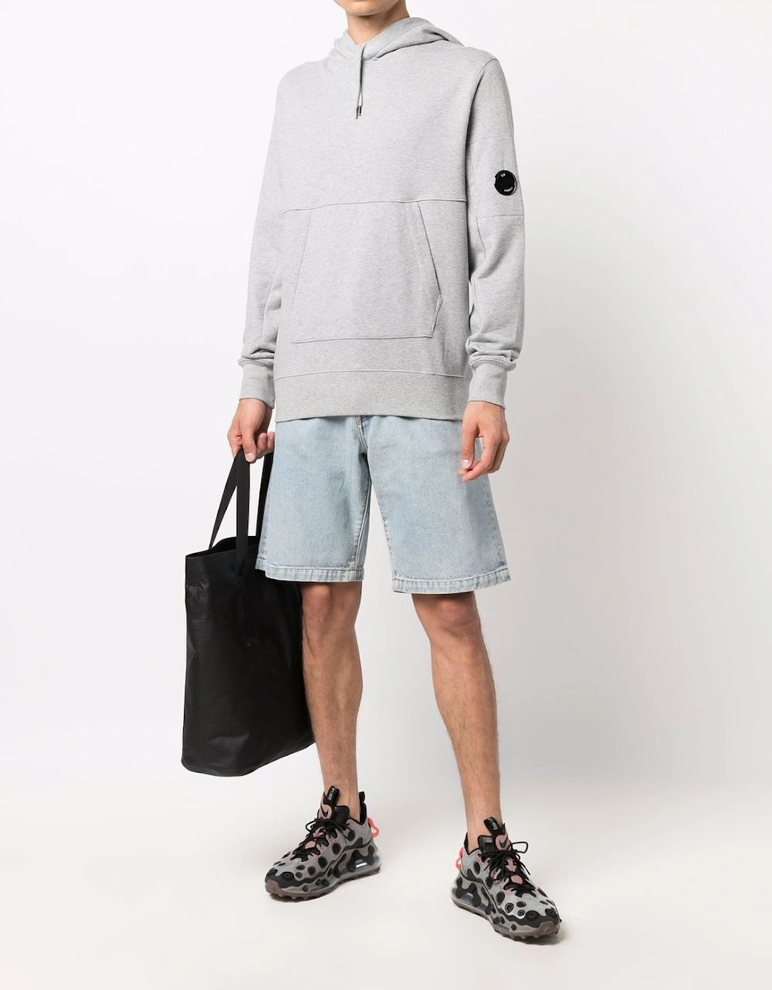C.P. Company Logo-patch Cotton Hoodie in Grey