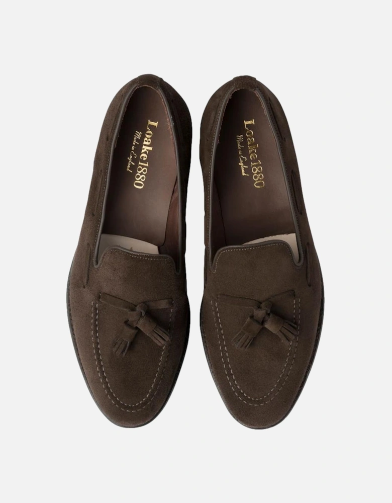 Russel Tassle Loafer Choc Brown Suede