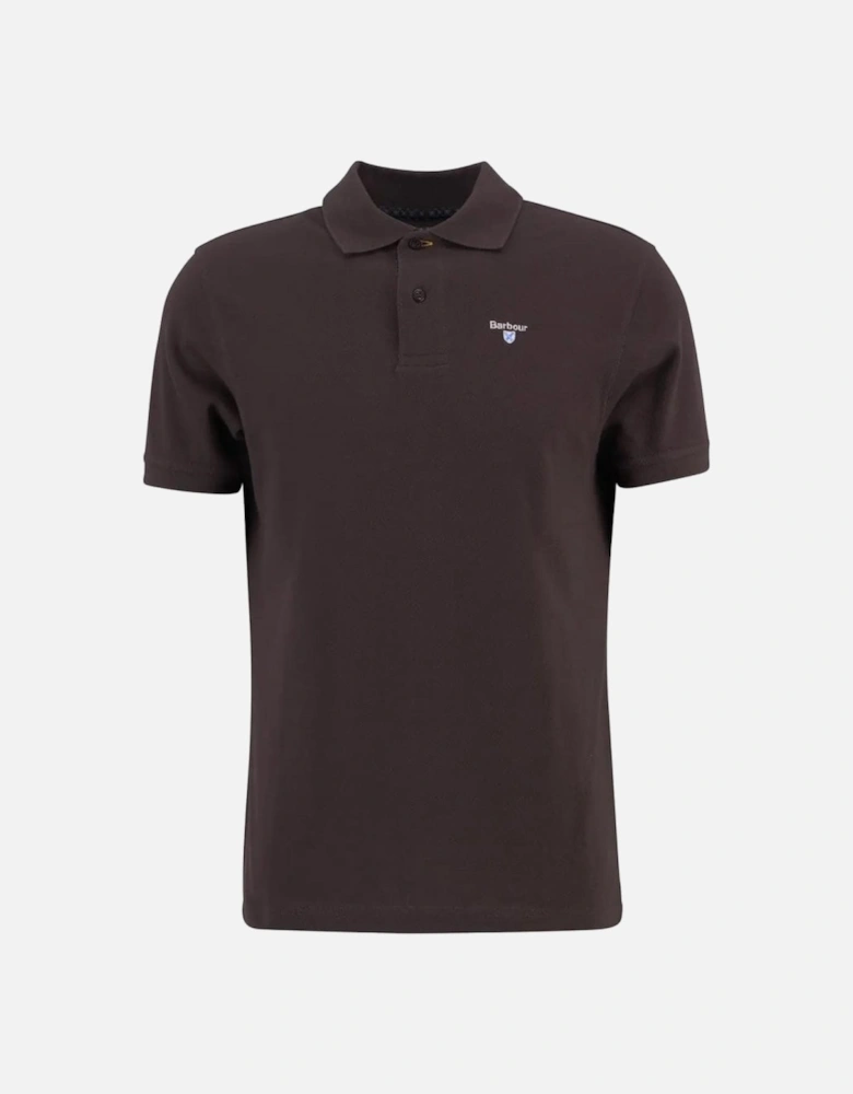 Men's Brown Tartan Pique Polo Shirt