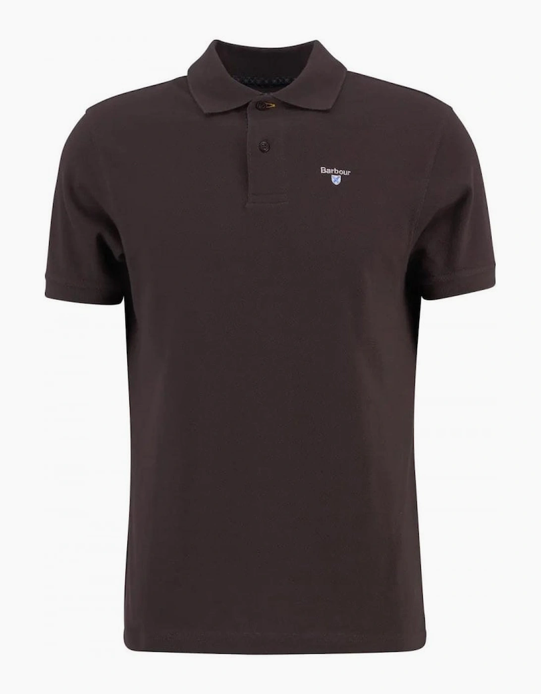 Barbour Men's Barbour Men's Dark Oak Tartan Pique Polo Shirt - Black