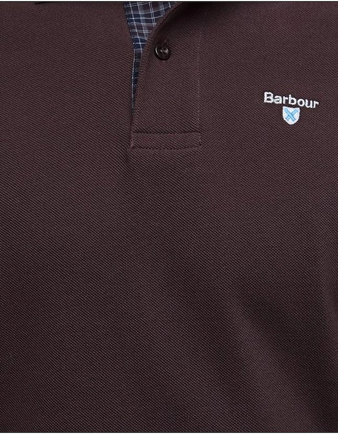 Men's Brown Tartan Pique Polo Shirt